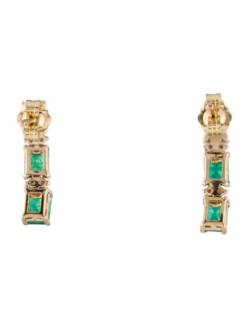 Jewelmak 14K 2.02ctw Emerald Drop Earrings