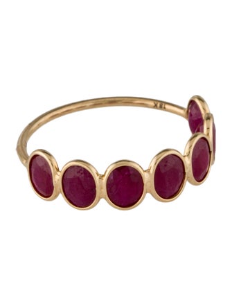 Jewelmak 18K 2.60ctw Ruby Half-Eternity Band