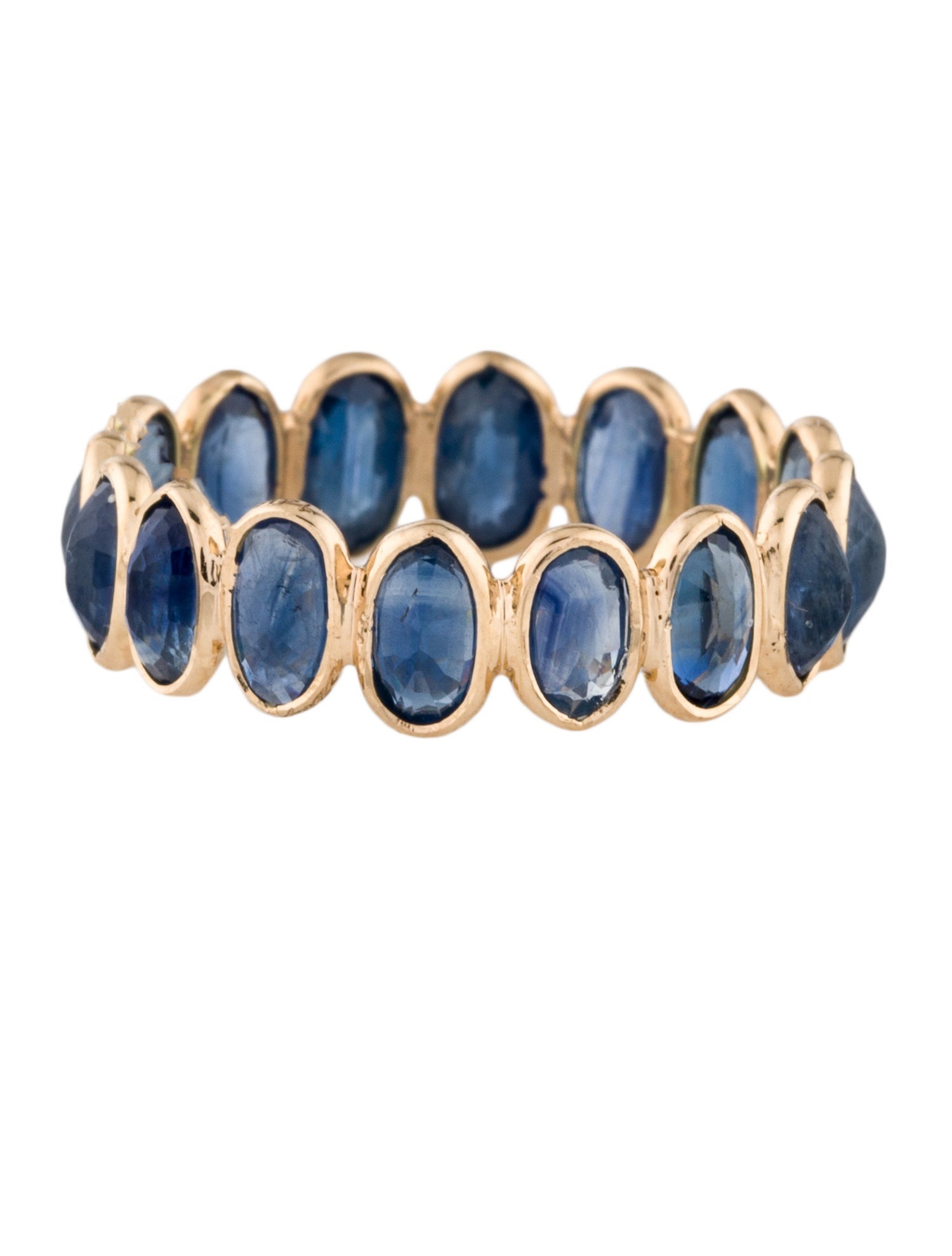 Jewelmak 14K 3.51ctw Sapphire Eternity Ring
