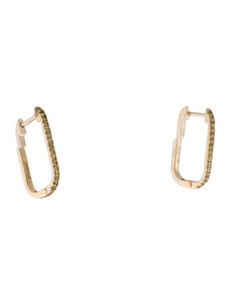 Jewelmak 14K Peridot U-Hoop Earrings