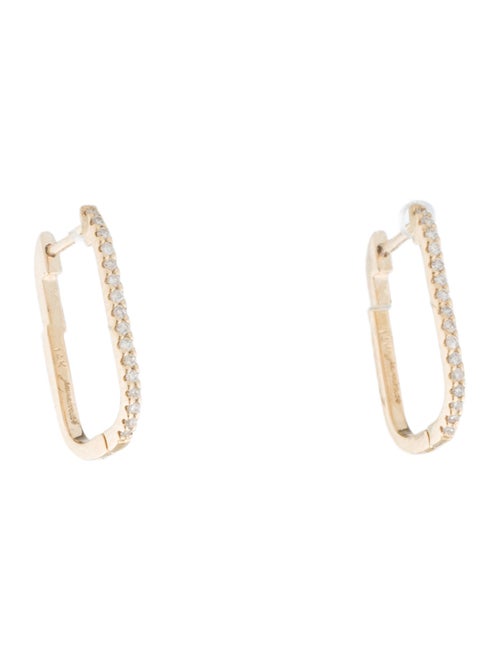 Jewelmak 14K Diamond Pavé U-Shaped Hoop Earrings