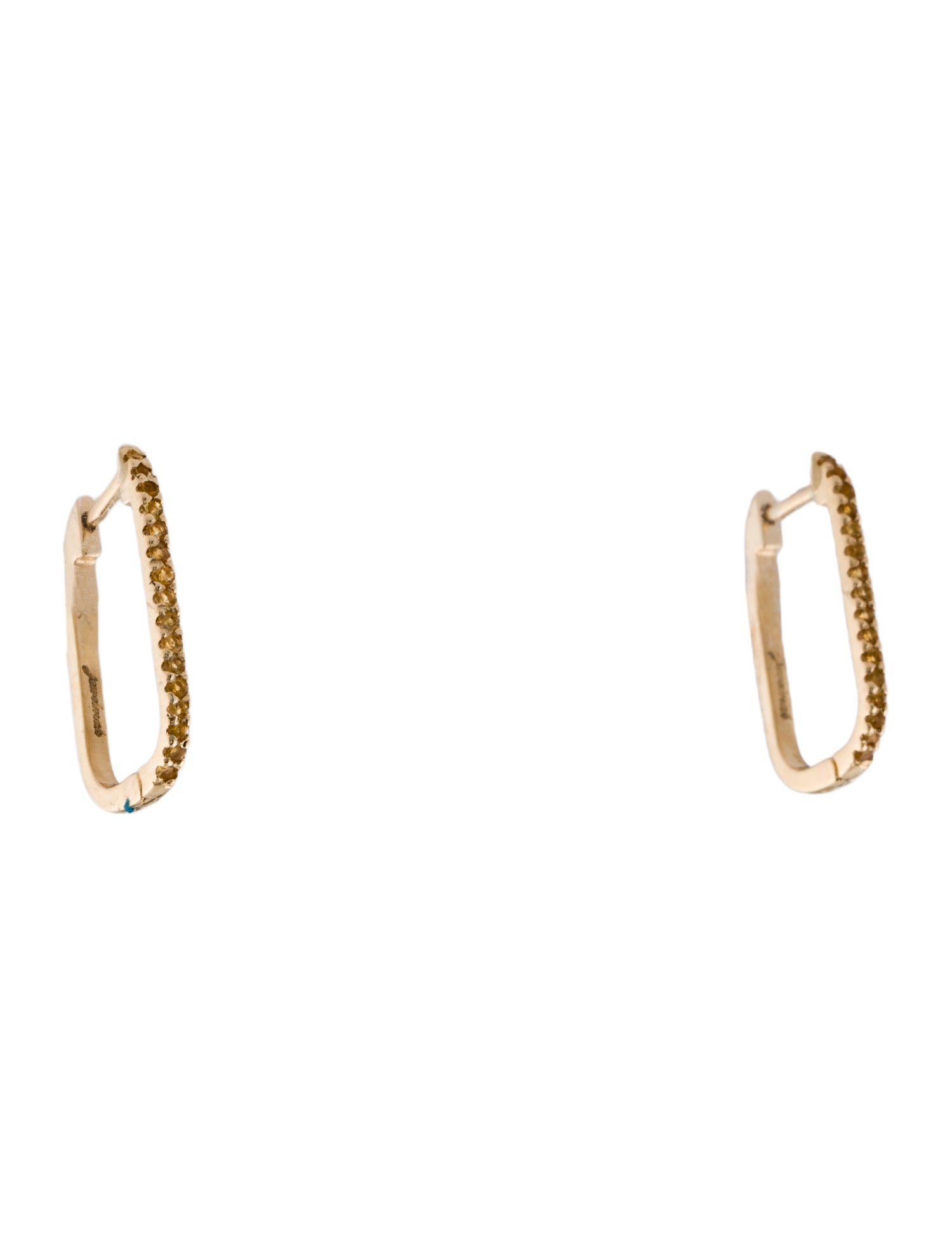 Jewelmak 14K Citrine U-Hoop Earrings