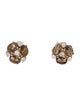 Jewelmak 14K Topaz & Diamond Stud Earrings