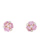 Jewelmak 14K Sapphire & Diamond Stud Earrings