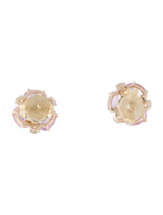 Jewelmak 14K Sapphire & Diamond Stud Earrings