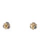 Jewelmak 14K Sapphire & Diamond Flower Cluster Stud Earrings