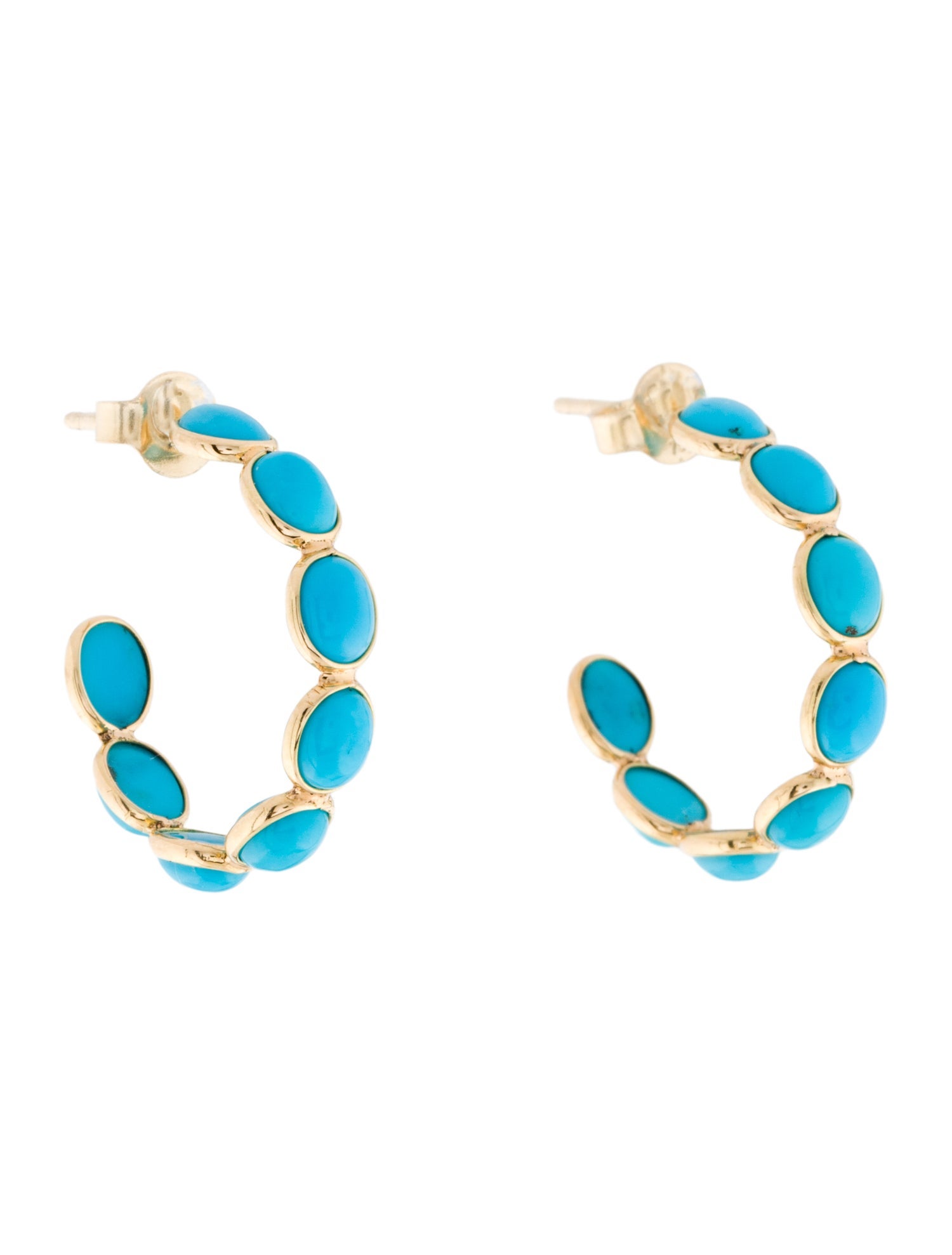 Jewelmak 18K Turquoise Hoop Earrings