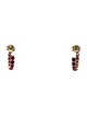 Jewelmak 14K 1.17ctw Glass Filled Ruby Hoop Earrings