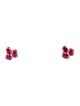 Jewelmak 14K 1.47ctw Glass-Filled Ruby & Diamond Stud Earrings