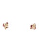 Jewelmak 14K 1.47ctw Glass-Filled Ruby & Diamond Stud Earrings