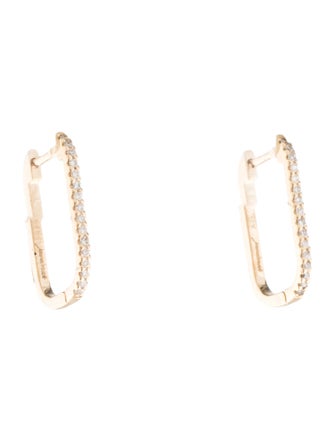 Jewelmak 14K Diamond Pavé U-shaped Hoop Earrings