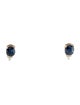 Jewelmak 14K 1.56ctw Sapphire & Diamond Stud Earrings