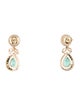 Jewelmak 14K 1.49ctw Emerald & Diamond Drop Earrings