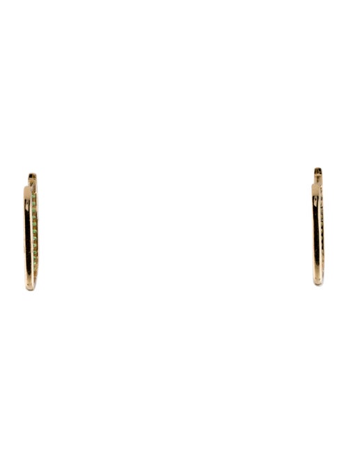 Jewelmak 14K Tsavorite U-Hoop Earrings