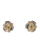 Jewelmak 14K Sapphire & Diamond Cluster Flower Stud Earrings
