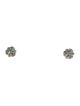Jewelmak 14K Aquamarine & Diamond Flower Cluster Stud Earrings