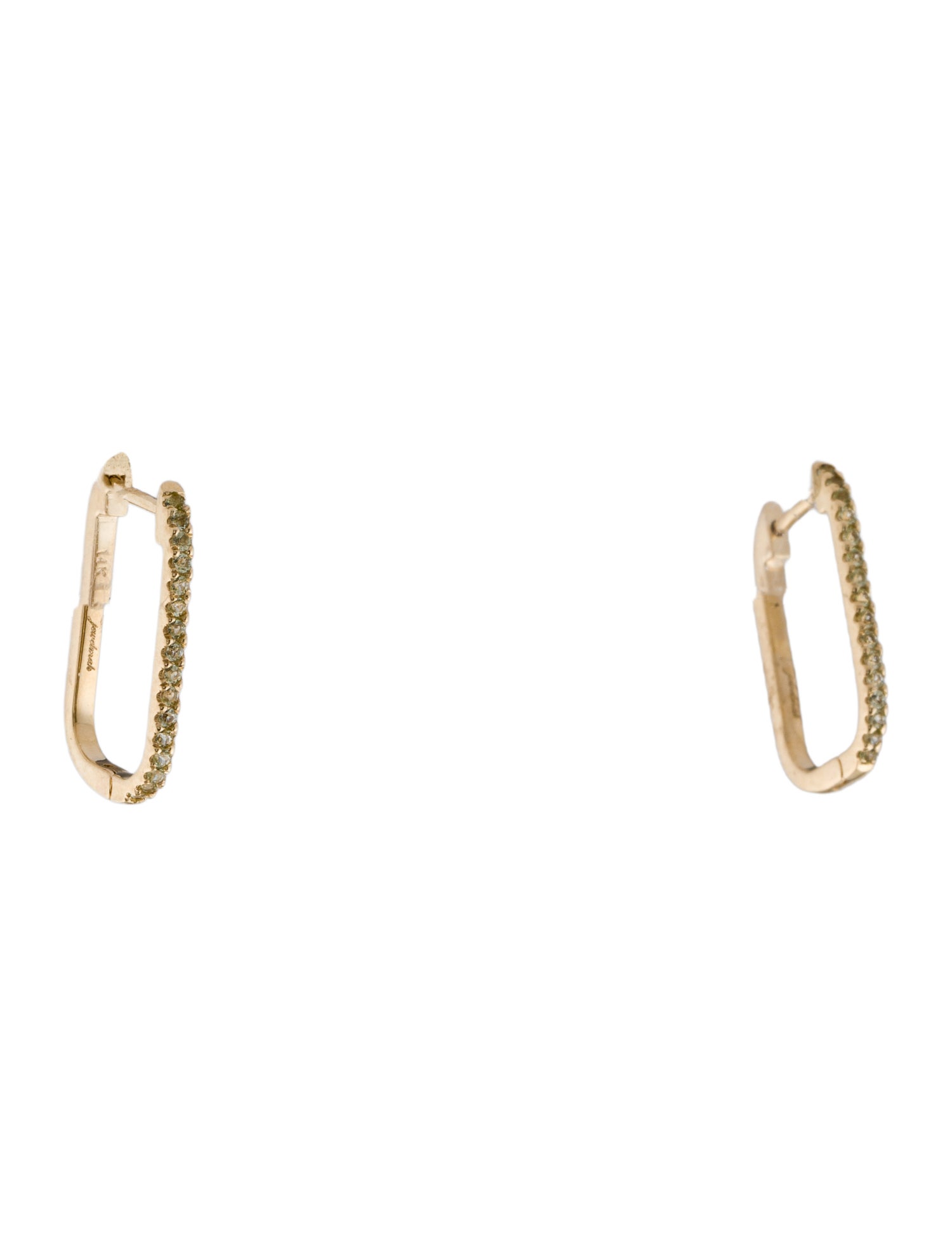 Jewelmak 14K Peridot U-Hoop Earrings