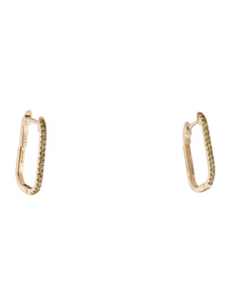 Jewelmak 14K Peridot U-Hoop Earrings