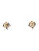 Jewelmak 14K 1.24ctw Sapphire & Diamond Leaf Stud Earrings