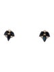 Jewelmak 14K 1.24ctw Sapphire & Diamond Leaf Stud Earrings