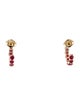 Jewelmak 14K 1.40ctw Glass-Filled Ruby Hoop Earrings