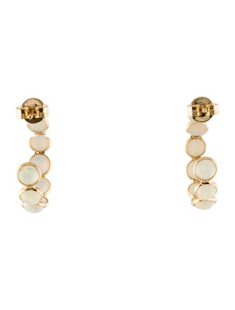 Jewelmak 18K 3.06ctw Opal Circle Hoop Earrings