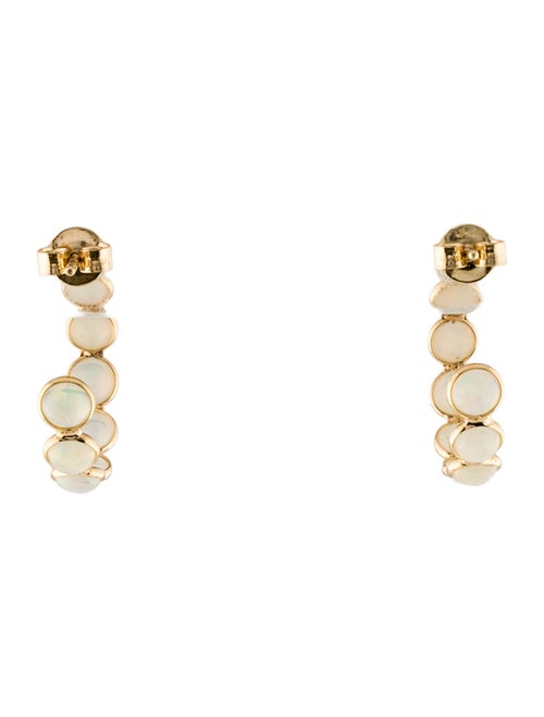 Jewelmak 18K 3.06ctw Opal Circle Hoop Earrings