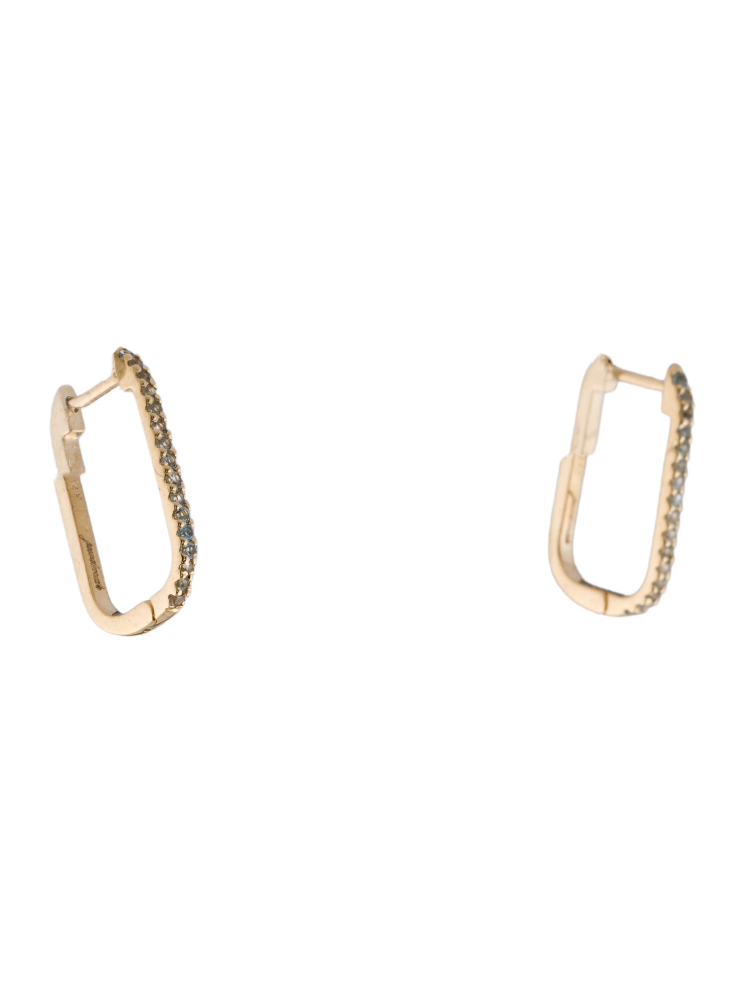 Jewelmak 14K Topaz U-Hoop Earrings