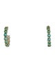 Jewelmak 14K 1.18ct Emerald Hoop Earrings