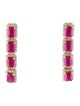 Jewelmak 14K 6.12ctw Glass-Filled Ruby & Diamond Drop Earrings