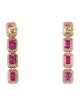 Jewelmak 14K 6.12ctw Glass-Filled Ruby & Diamond Drop Earrings