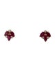 Jewelmak 14K 1.24ctw Ruby & Diamond Leaf Stud Earrings