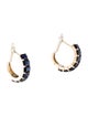 Jewelmak 14K 3.42ctw Sapphire Hoop Earrings