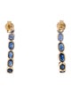 Jewelmak 18K 4.14ctw Sapphire Hoop Earrings