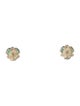 Jewelmak 14K Emerald & Diamond Flower Cluster Stud Earrings