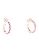 Jewelmak 14K 1.48ctw Sapphire Huggie Hoop Earrings
