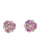 Jewelmak 14K Sapphire & Diamond Cluster Flower Earring