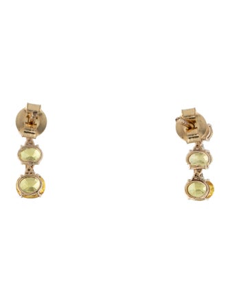 Jewelmak 14K 1.57ct Sapphire & Diamond Oval Drop Earring