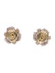 Jewelmak 14K Smokey Quartz & Diamond Stud Earrings