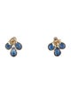 Jewelmak 14K 2.59ctw Sapphire & Diamond Stud Earrings