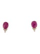 Jewelmak 14K 1.83ctw Ruby & Diamond Stud Earrings