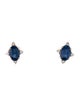 Jewelmak 14K Sapphire & Diamond Stud Earrings