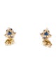 Jewelmak 14K Sapphire & Diamond Stud Earrings