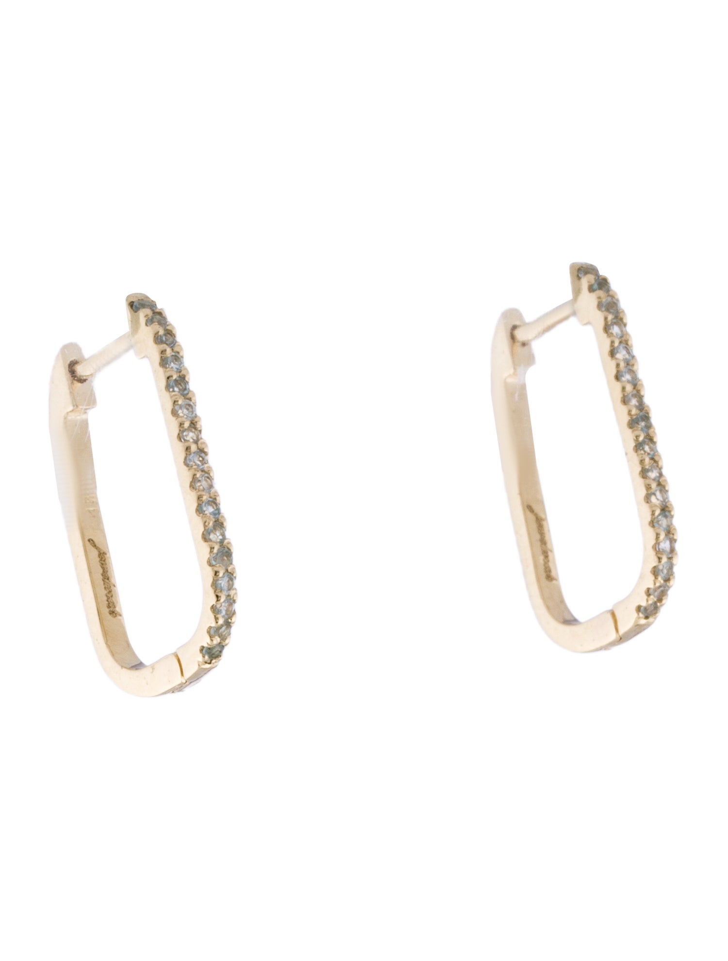 Jewelmak 14K Topaz Hoop Earrings