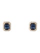 Jewelmak 18K Sapphire & Diamond Stud Earrings