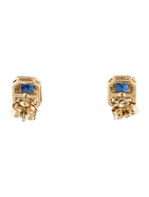Jewelmak 18K Sapphire & Diamond Stud Earrings