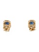 Jewelmak 18K Sapphire & Diamond Stud Earrings