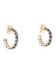 Jewelmak 14K 1.17ctw Sapphire Hoop Earrings