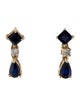 Jewelmak 14K Sapphire & Diamond Drop Earrings