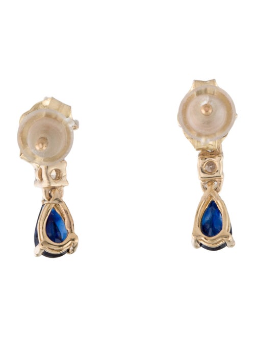 Jewelmak 14K Sapphire & Diamond Drop Earrings